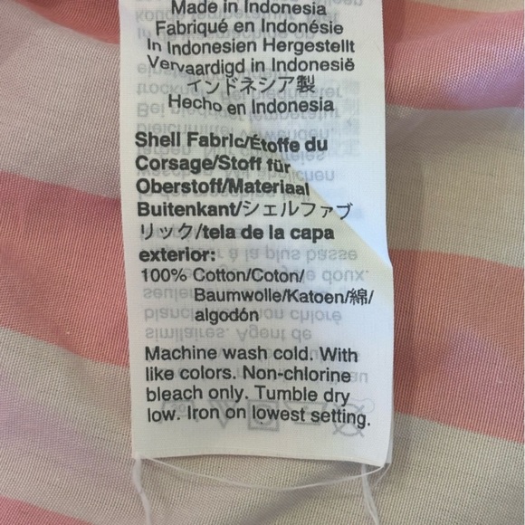 Thomas Mason for J Crew XS Preppy pink and white stripe pop over shirt top - Picture 4 of 8